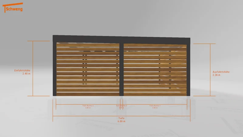 #DE Schweng Flachdachcarport C600 (ID 8579k5) #MTG