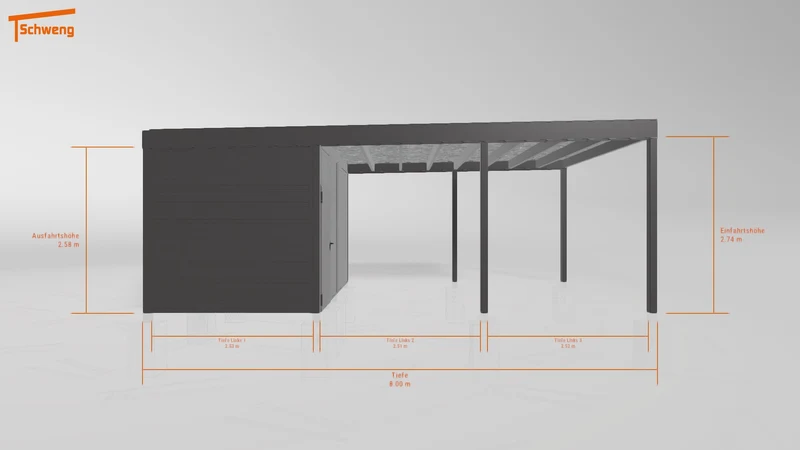 #DE Schweng Flachdachcarport C600+ (ID zbxjy5) #MTG