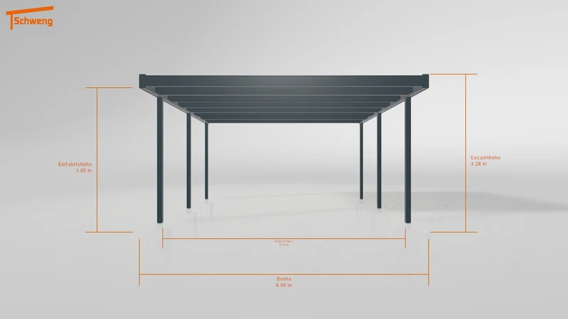 #DE Schweng Flachdachcarport C600+ (ID 5m9nv3)