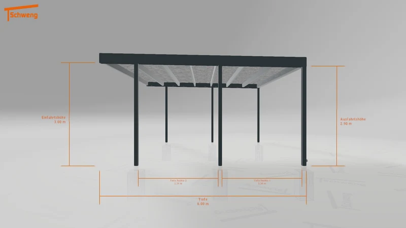 #DE Schweng Flachdachcarport C600+ (ID 5m9nv3)
