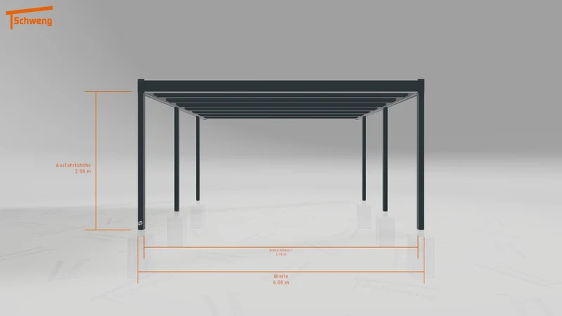 #DE Schweng Flachdachcarport C600+ (ID yg789g)