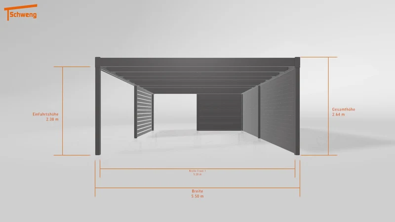 #DE Schweng Flachdachcarport C600+ (ID k2rprk)