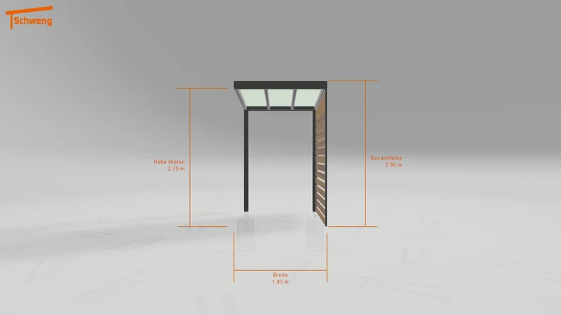#DE Schweng Pultdachcarport S350 (ID 857kb2)
