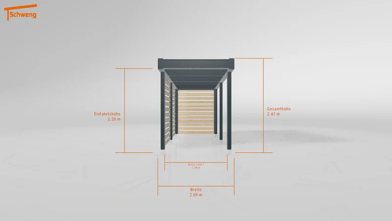 #DE Schweng Flachdachcarport C600 (ID bkj843)