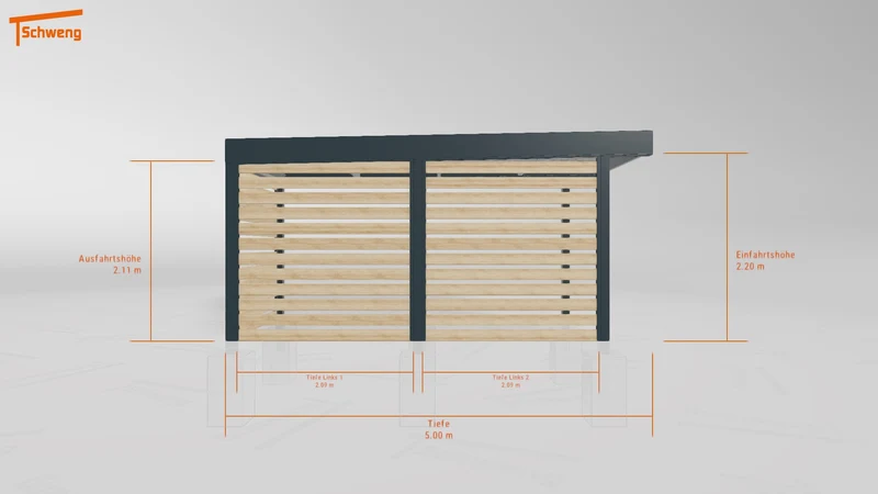 #DE Schweng Flachdachcarport C600 (ID bkj843)