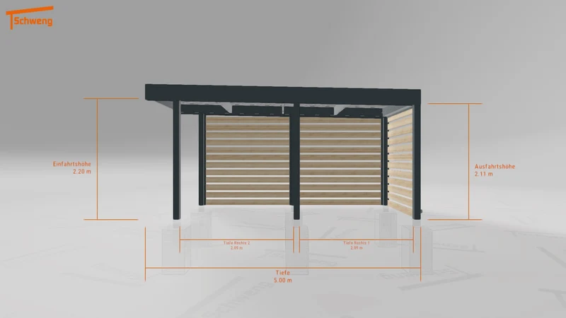 #DE Schweng Flachdachcarport C600 (ID bkj843)