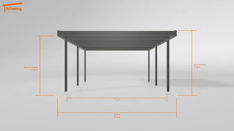 #DE Schweng Flachdachcarport C600+ (ID n547y4)