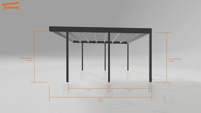 #DE Schweng Flachdachcarport C600+ (ID n547y4)