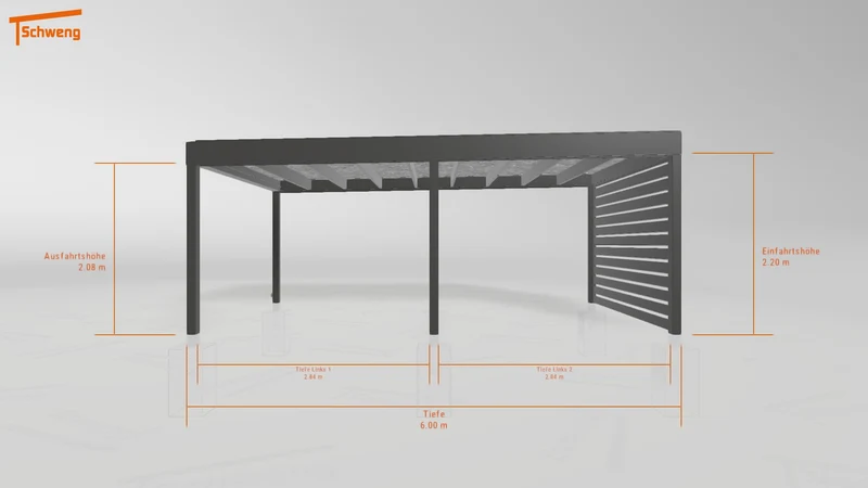 #DE Schweng Flachdachcarport C600+ (ID v4959r)