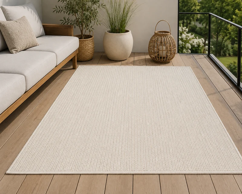 Outdoorteppich 160 × 200 cm – stilvoller Komfort für Terrasse & Balkon