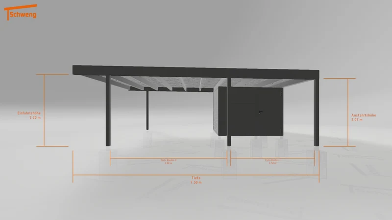#DE Schweng Flachdachcarport C600+ (ID 9wx9m8)