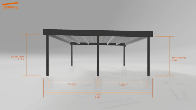 #DE Schweng Flachdachcarport C600 (ID k2rgqp)