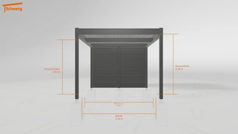 #DE Schweng Flachdachcarport C600 (ID 857dvx)