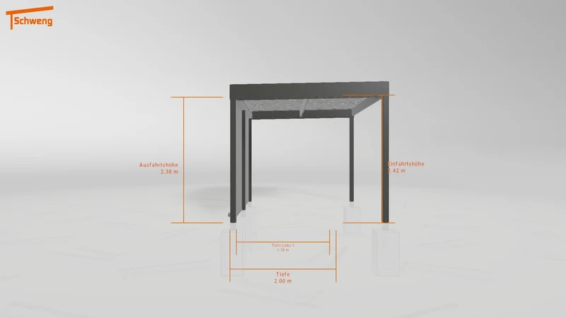 #DE Schweng Flachdachcarport C600 (ID 857dvx)