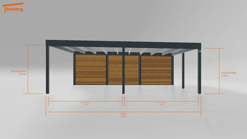 #DE Schweng Flachdachcarport C600 (ID x75283)