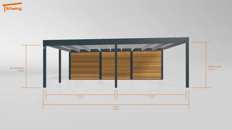 #DE Schweng Flachdachcarport C600 (ID qd25vp)