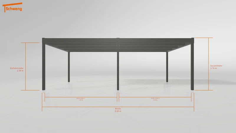 #DE Schweng Flachdachcarport C600 (ID 77mjkp)