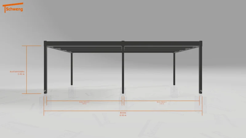 #DE Schweng Flachdachcarport C600 (ID 77mjkp)