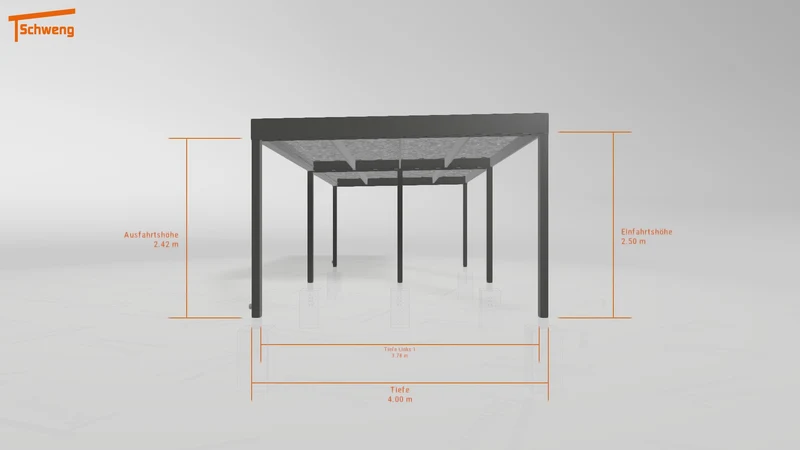 #DE Schweng Flachdachcarport C600 (ID 77mjkp)
