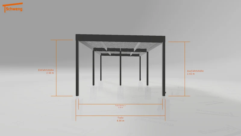 #DE Schweng Flachdachcarport C600 (ID 77mjkp)