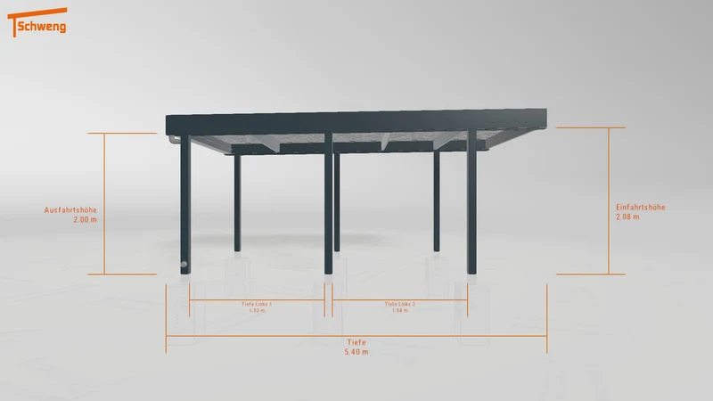 #DE Schweng Flachdachcarport C600 (ID g7pzx4)