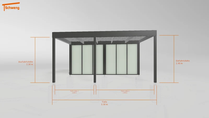 #DE Schweng Flachdachcarport C600 (ID x75k58)