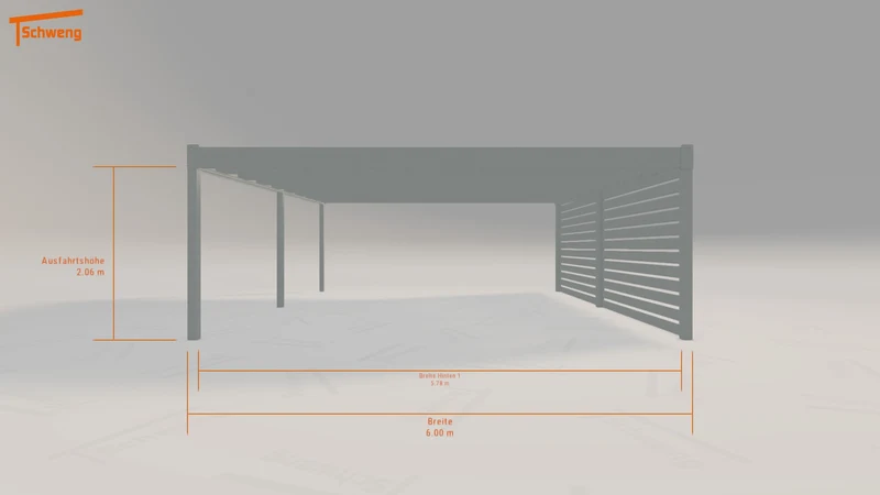 #DE Schweng Flachdachcarport C600 (ID g78n98)