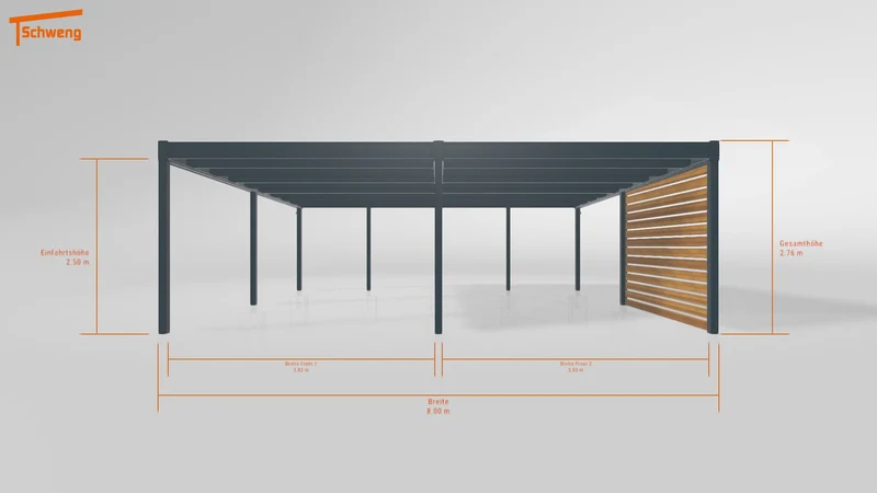 #DE Schweng Flachdachcarport C600 (ID bkj7q2)