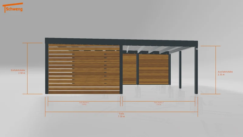 #DE Schweng Flachdachcarport C600 (ID bkj7q2)
