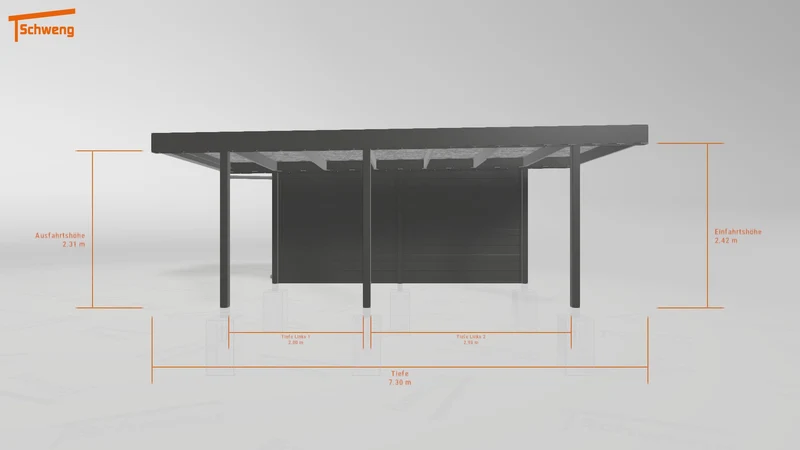 #DE Schweng Flachdachcarport C600 (ID pbq8gz)