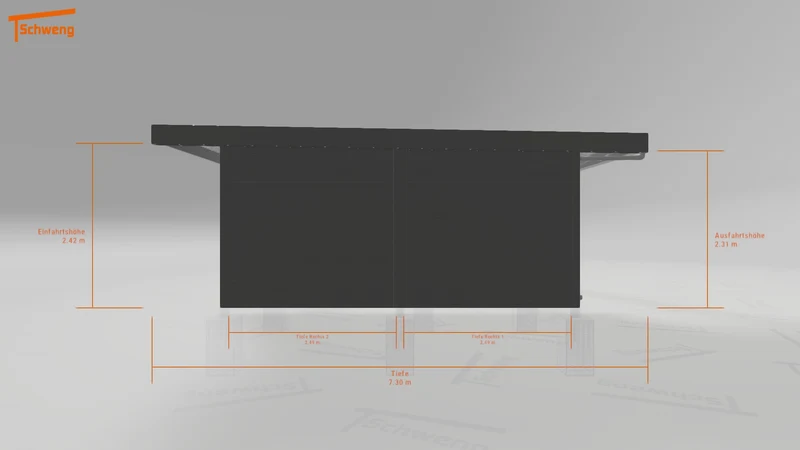 #DE Schweng Flachdachcarport C600 (ID pbq8gz)