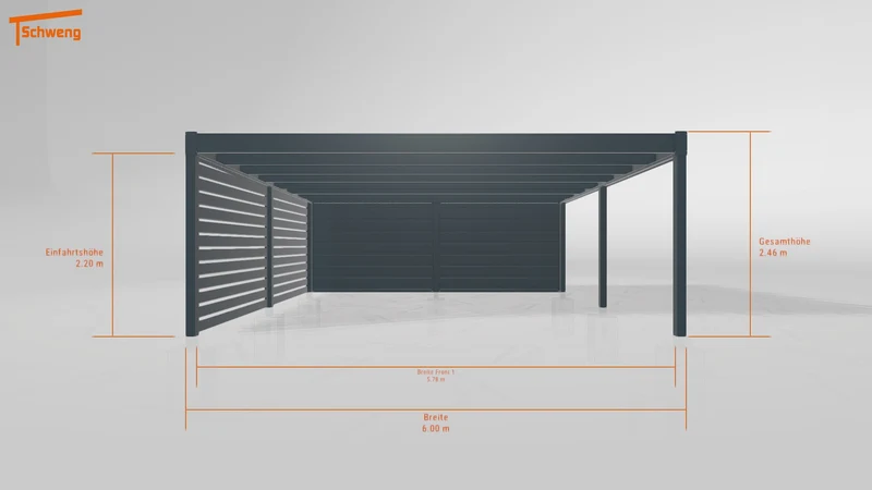 #DE Schweng Flachdachcarport C600+ (ID w3y824)