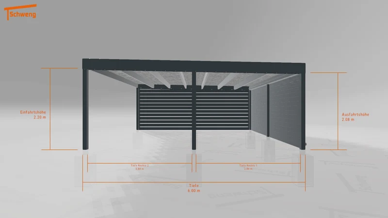 #DE Schweng Flachdachcarport C600+ (ID w3y824)