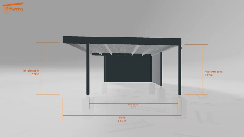 #DE Schweng Flachdachcarport C600 (ID 857nbw) #MTG