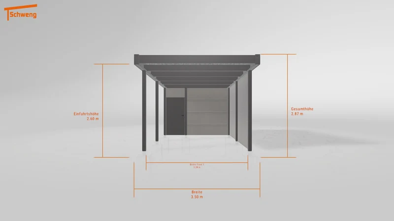 #DE Schweng Flachdachcarport C600 (ID 857ynr)