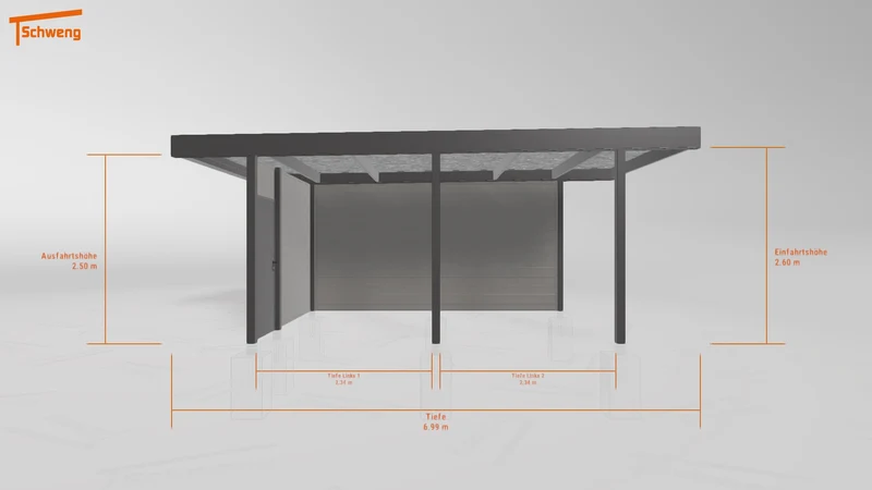 #DE Schweng Flachdachcarport C600 (ID 857ynr)