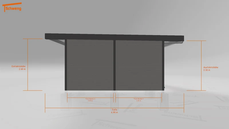 #DE Schweng Flachdachcarport C600 (ID 857ynr)