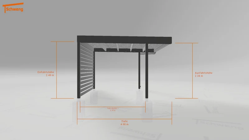 #DE Schweng Flachdachcarport C600+ (ID 2qbkvb)