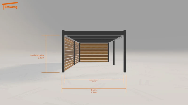 #DE Schweng Flachdachcarport C600 (ID 9wn2w3)