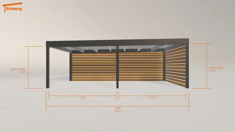 #DE Schweng Flachdachcarport C600 (ID 9wn2w3)