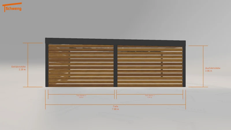 #DE Schweng Flachdachcarport C600 (ID 9wn2w3)