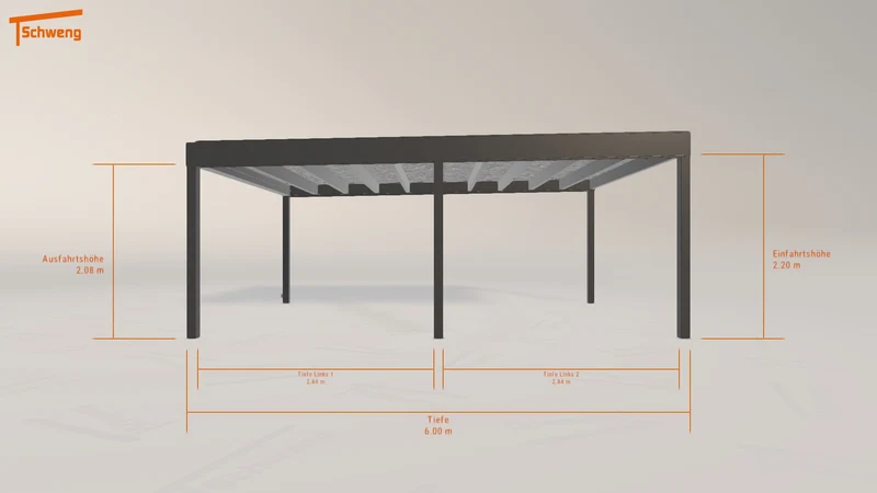 #DE Schweng Flachdachcarport C600+ (ID k298bp) #MTG