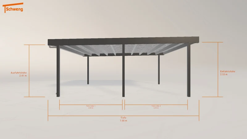 #DE Schweng Flachdachcarport C600+ (ID bk9yvp)