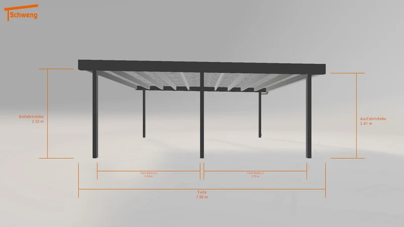 #DE Schweng Flachdachcarport C600+ (ID bk9yvp)