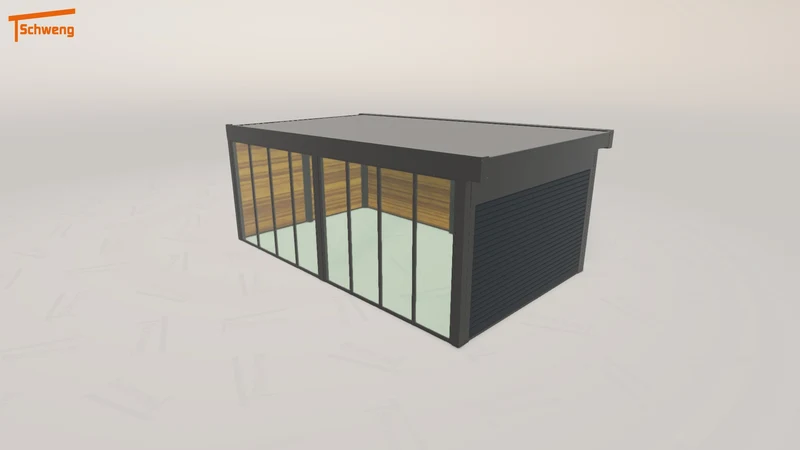 #DE Schweng Flachdachcarport C600 (ID bk923p)