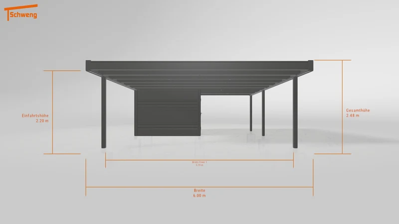 #DE Schweng Flachdachcarport C600+ (ID rjr485)