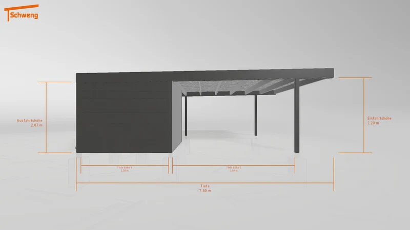 #DE Schweng Flachdachcarport C600+ (ID rjr485)