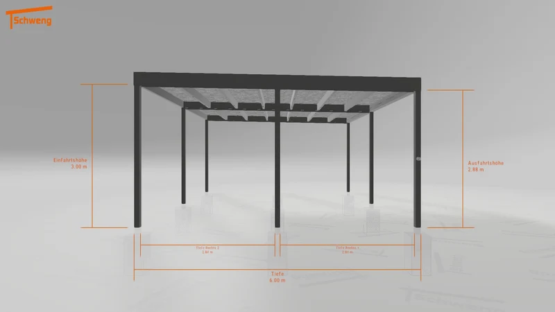 #DE Schweng Flachdachcarport C600+ (ID jjr7x9)