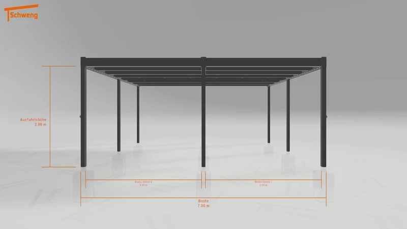 #DE Schweng Flachdachcarport C600+ (ID 857v8r)