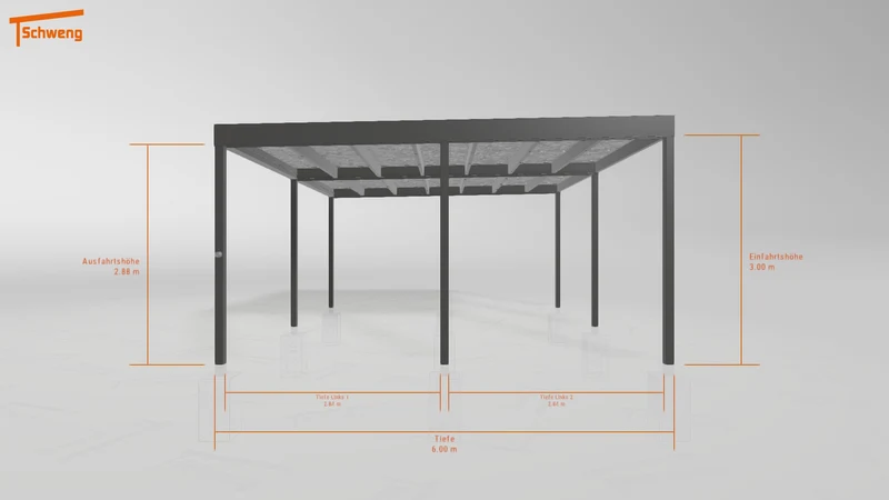 #DE Schweng Flachdachcarport C600+ (ID 857v8r)